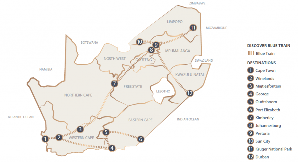 The Blue Train Route Map